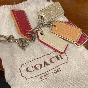 NEW COACH Multi Leather Lozenge Logo Tags - Purse Charm, Keychain